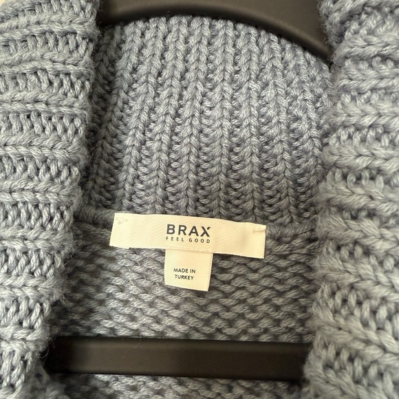 Brax Brian Cable knit Turtleneck Sweater NEW Wool Blend Size Large 50 Blue NWT - Picture 2 of 8